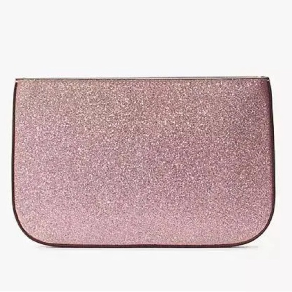Kate Spade NWT Pink Sparkle Glimmer Clutch Pochette - Picture 2 of 8